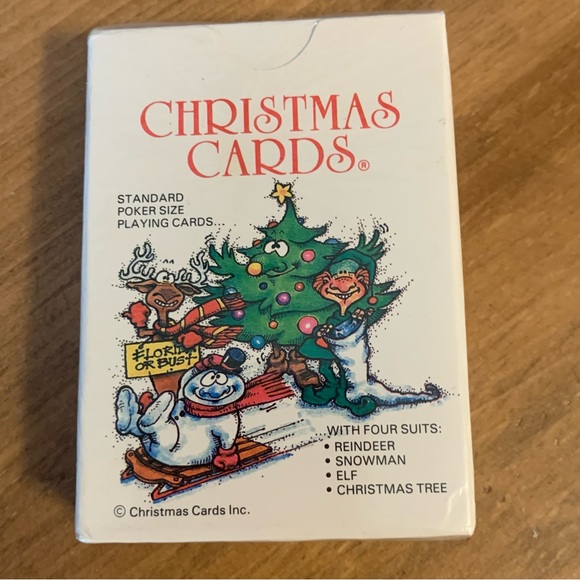 Vintage 1986 Christmas Playing Cards Game Santa Snowman NEW - Picture 2 of 7